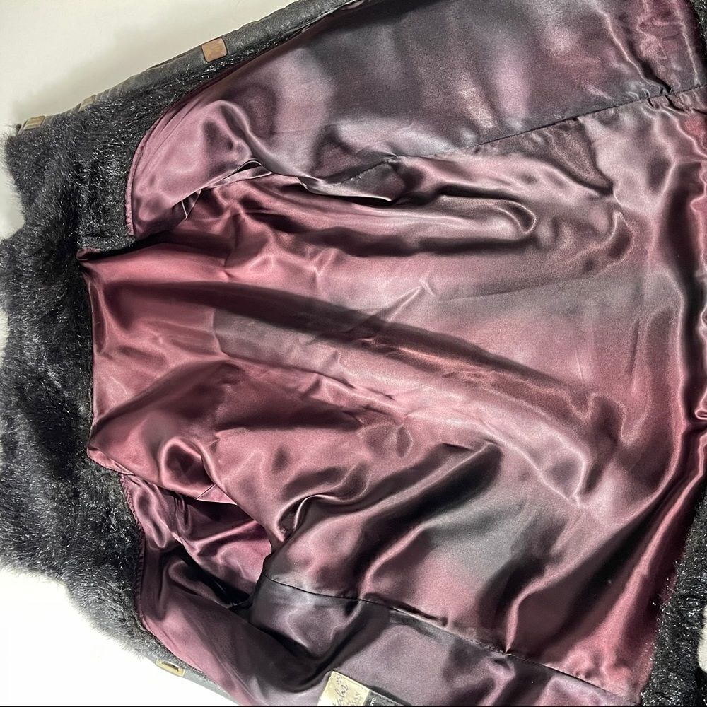 Raincheetahs Naman Vintage 60s Faux Fur Black Coat - Picture 12 of 14